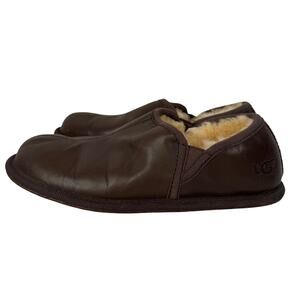 Ugg Mens Brown Leather House Slippers Style 5113 Size 7
